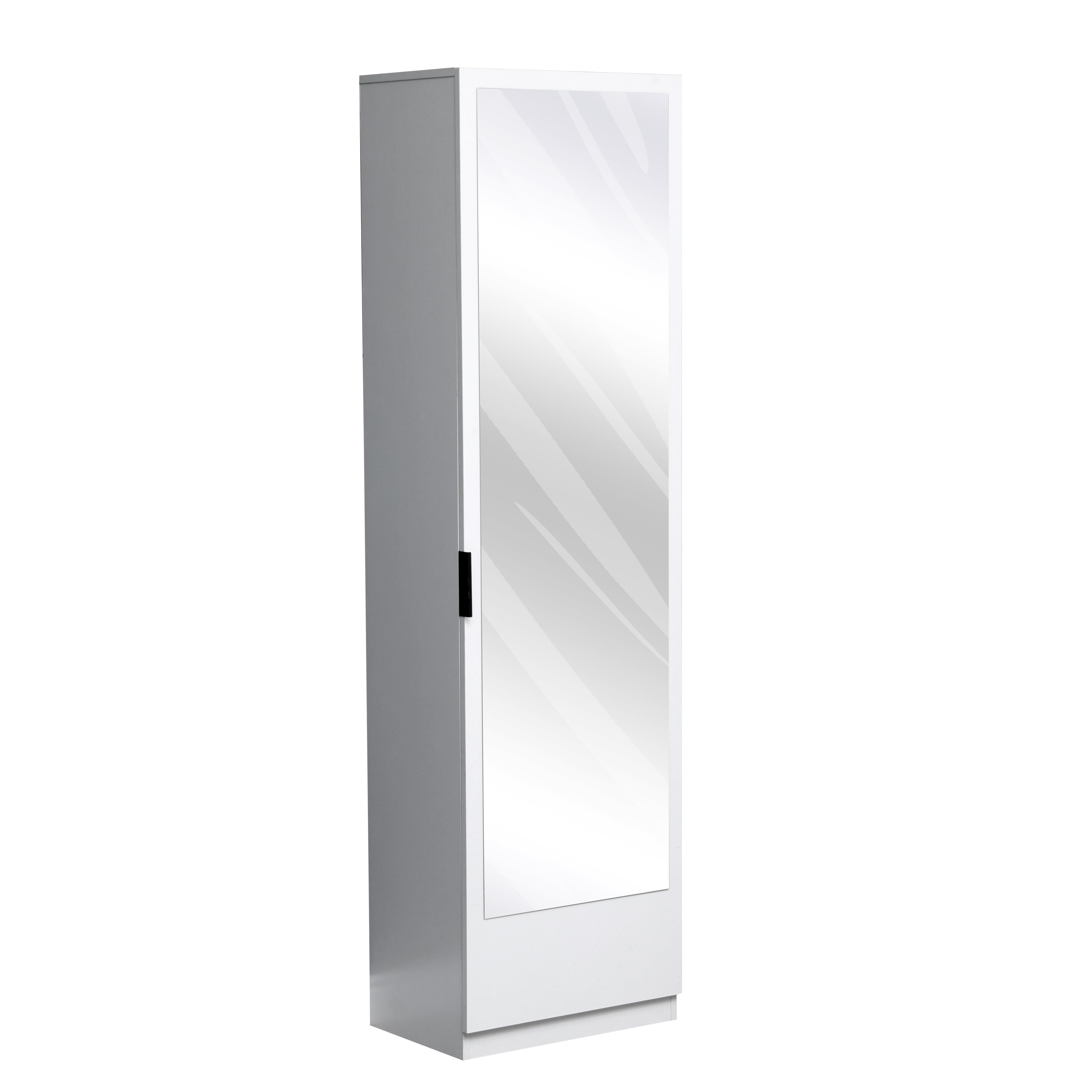 שגיא לבן – ארון מדפים עם מראה