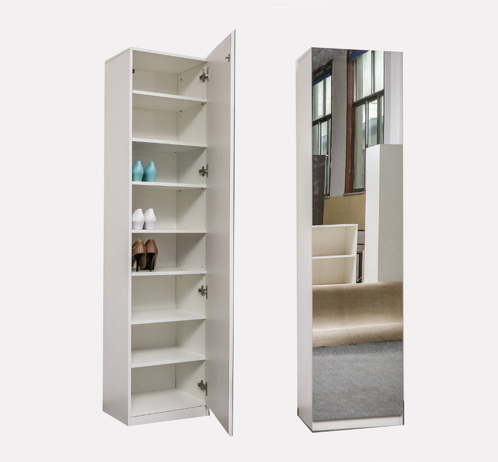 שגיא לבן – ארון מדפים עם מראה