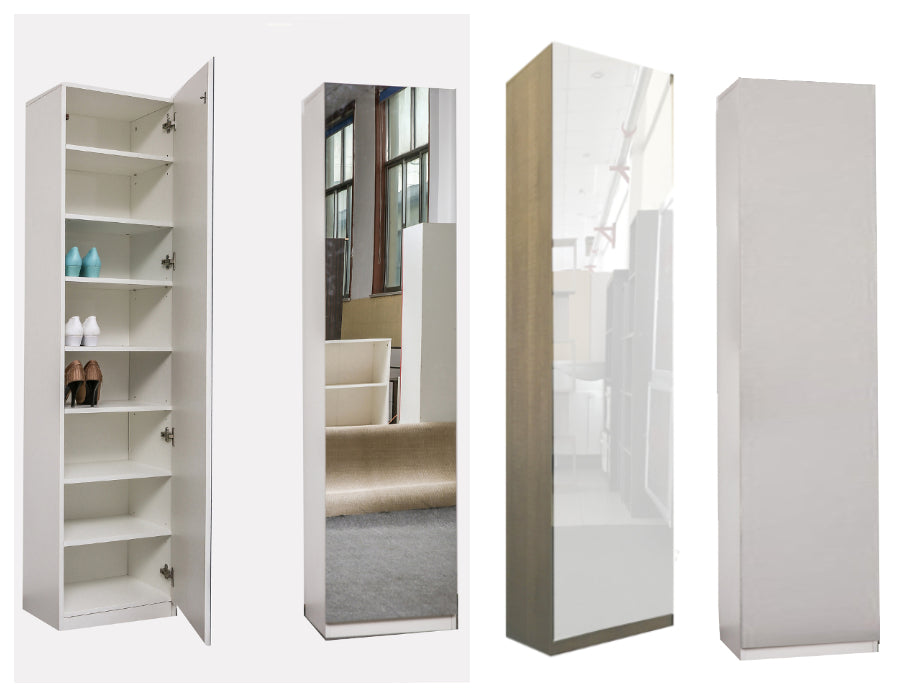 שגיא לבן – ארון מדפים עם מראה