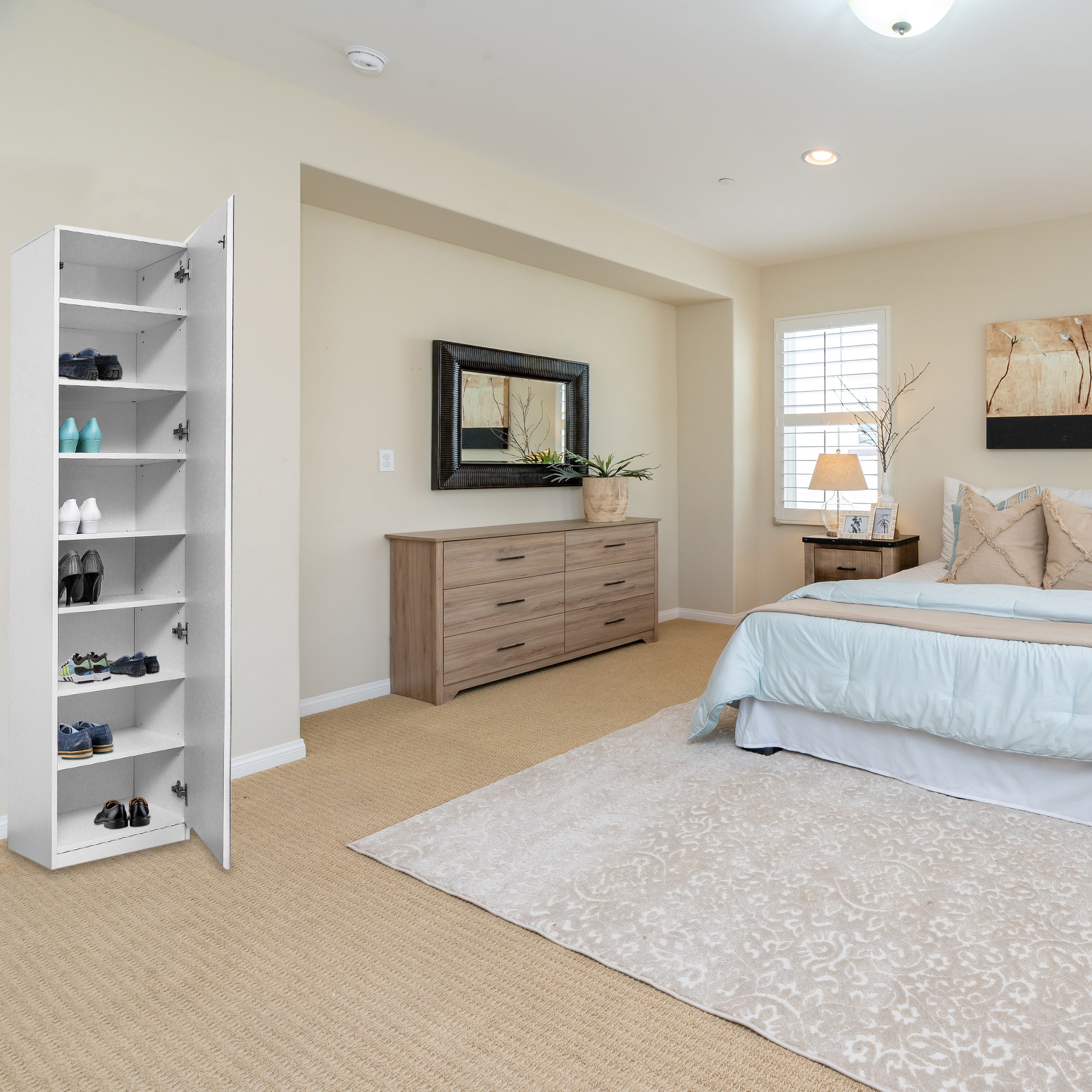 שגיא ללא מראה לבן – ארון מדפים