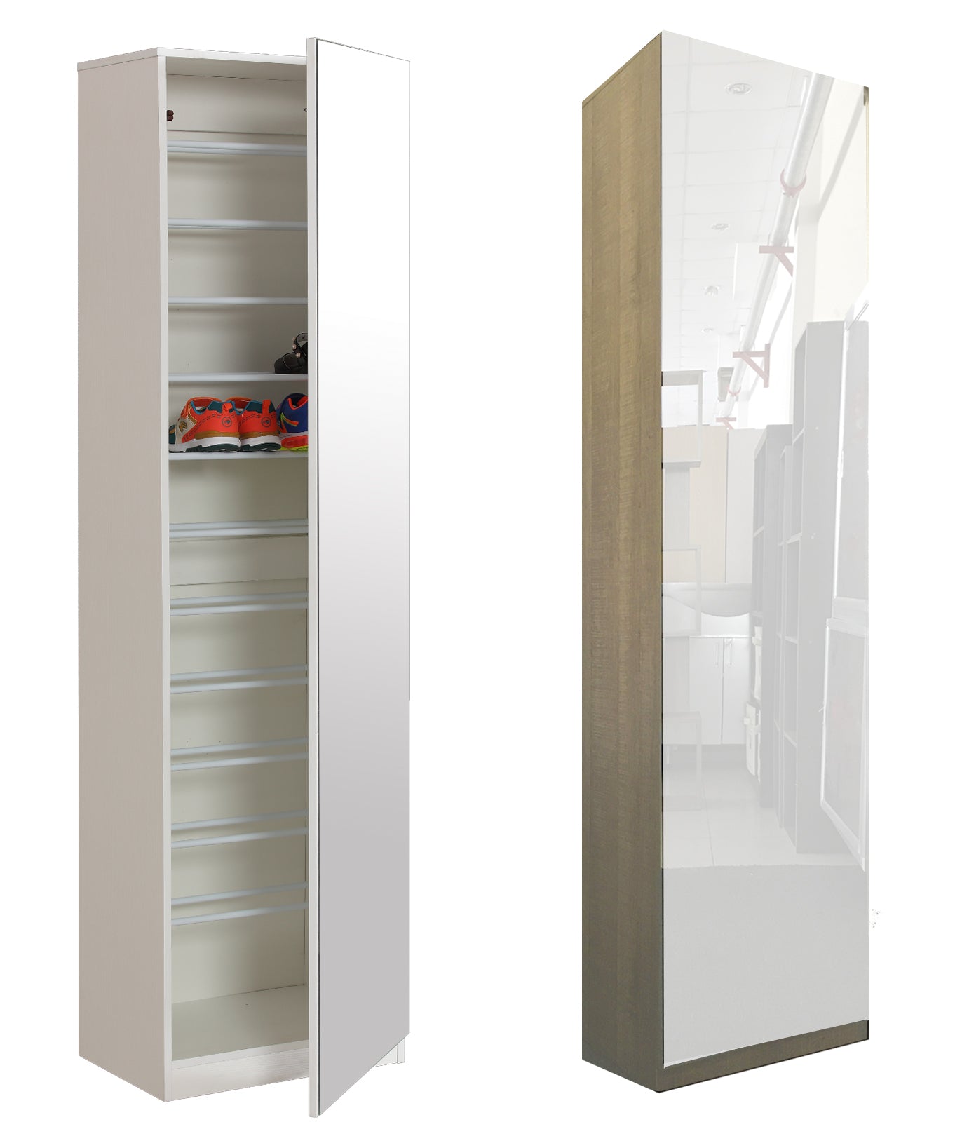 צ'ארמי V1 לבן - ארון מראה לנעליים