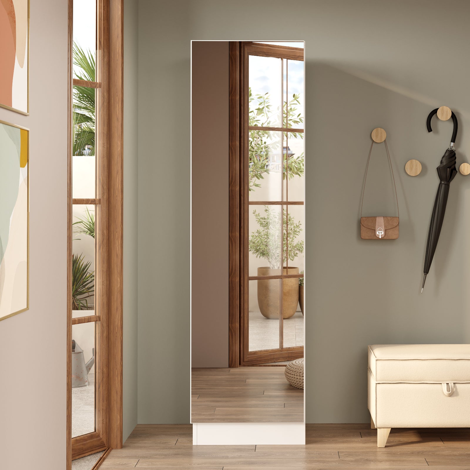 צ'ארמי V1 לבן - ארון מראה לנעליים