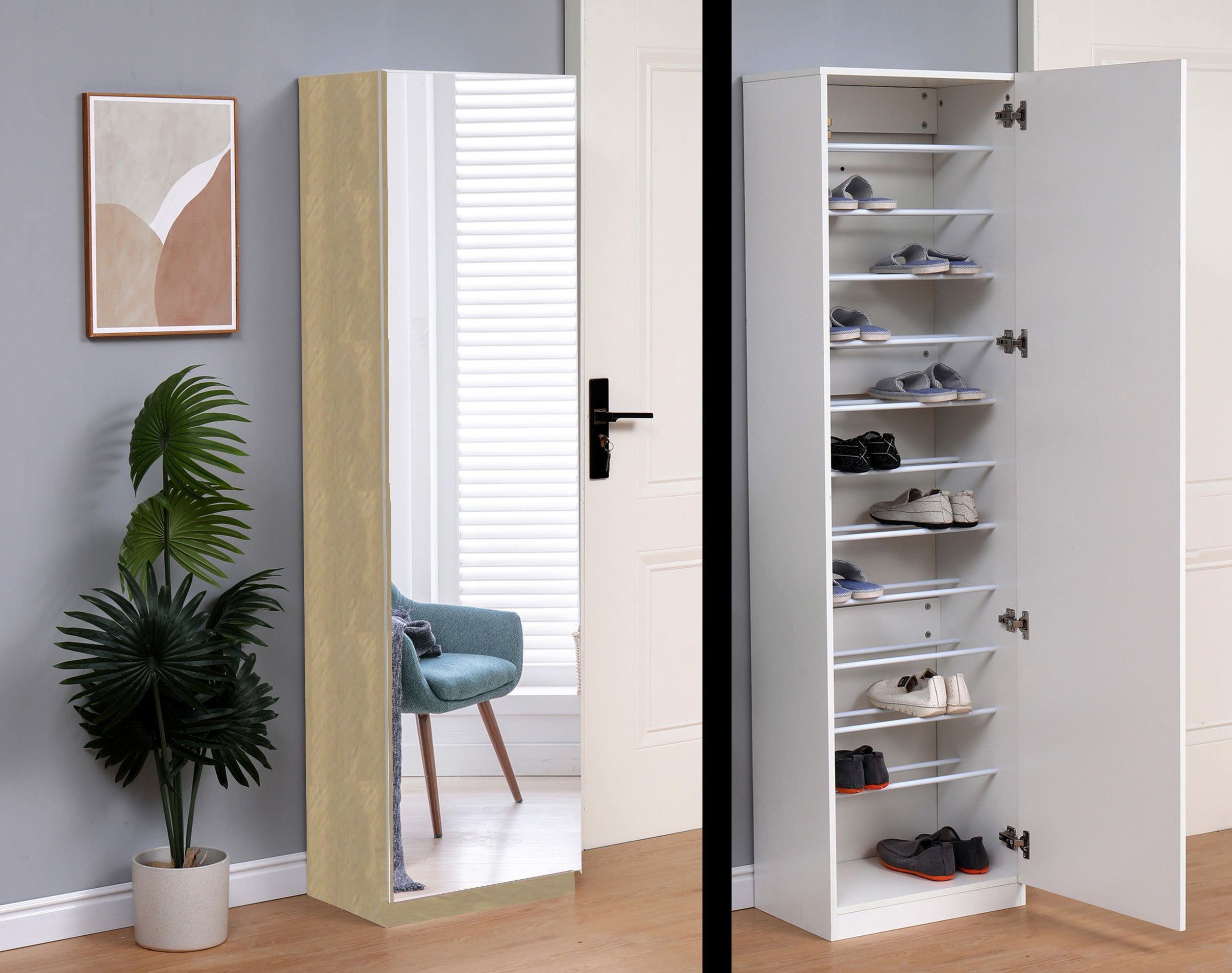 צ'ארמי V1 אלון - ארון נעליים מראה