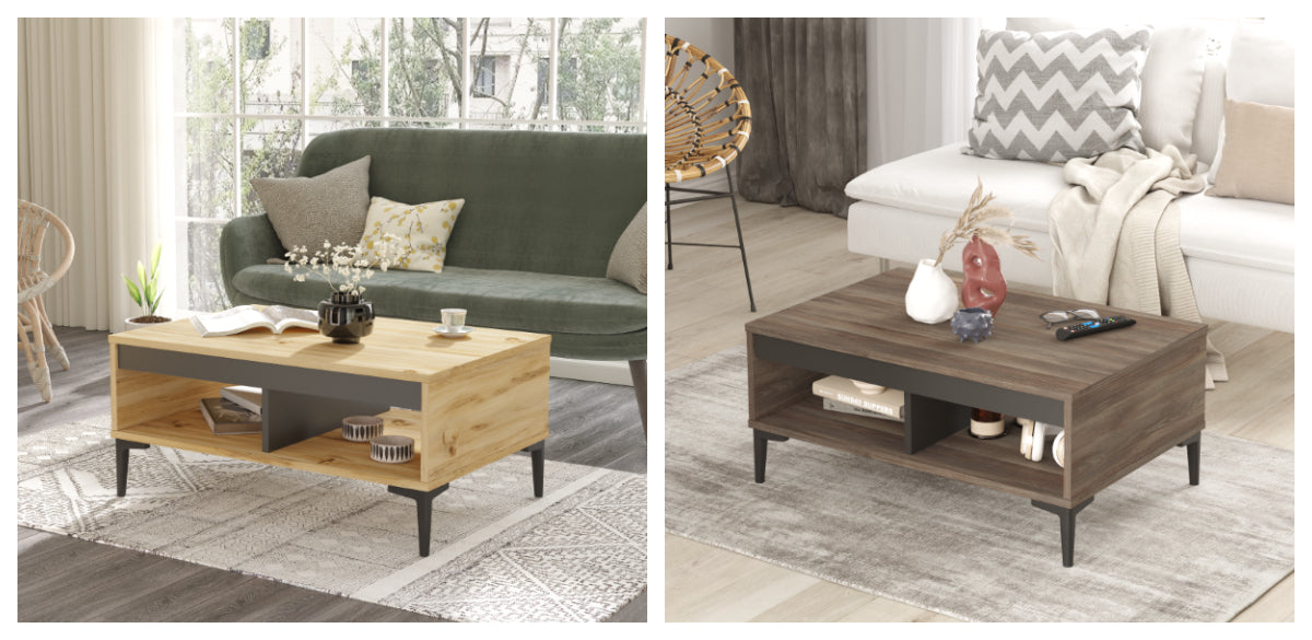 wind - AR2-KA שולחן סלון מעוצב- אלון-אפור