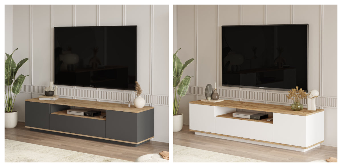 Sandel FR7 - מזנון טלוויזיה מעוצב אורן-אפור