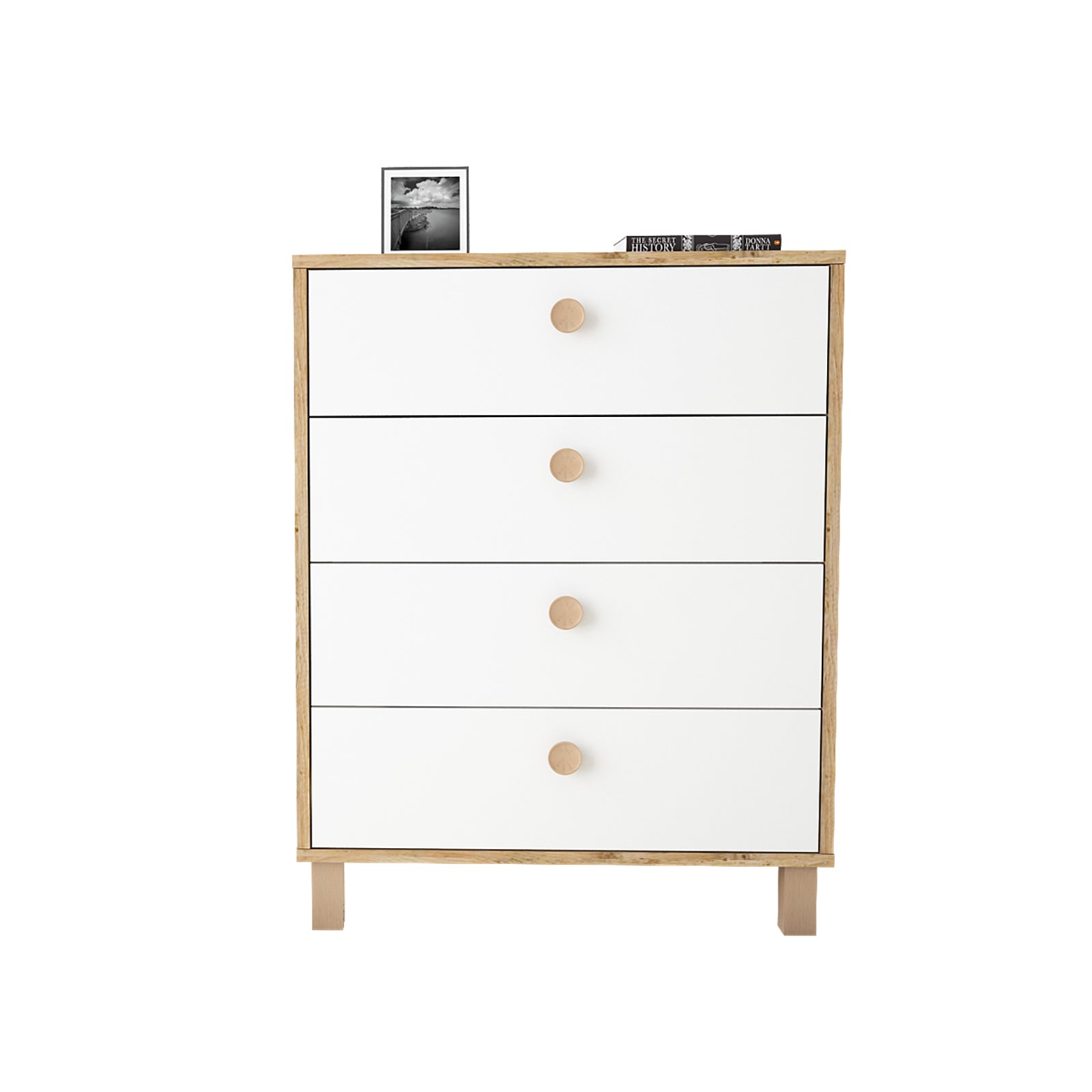 Vilamo-VL80 – שידת מגירות לבן-אורן