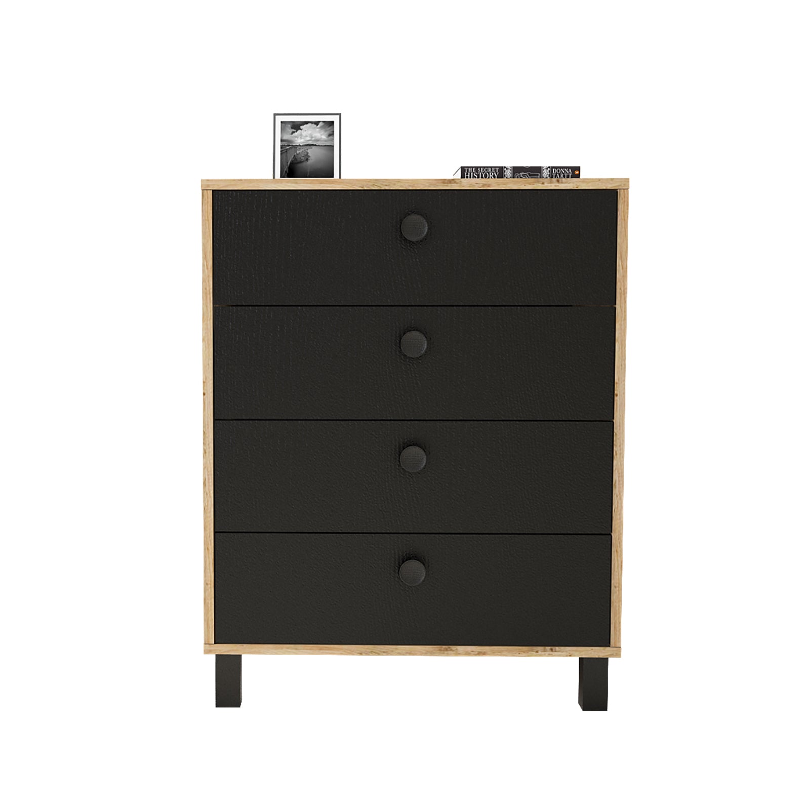 Vilamo-VL80 – שידת מגירות שחור-אורן