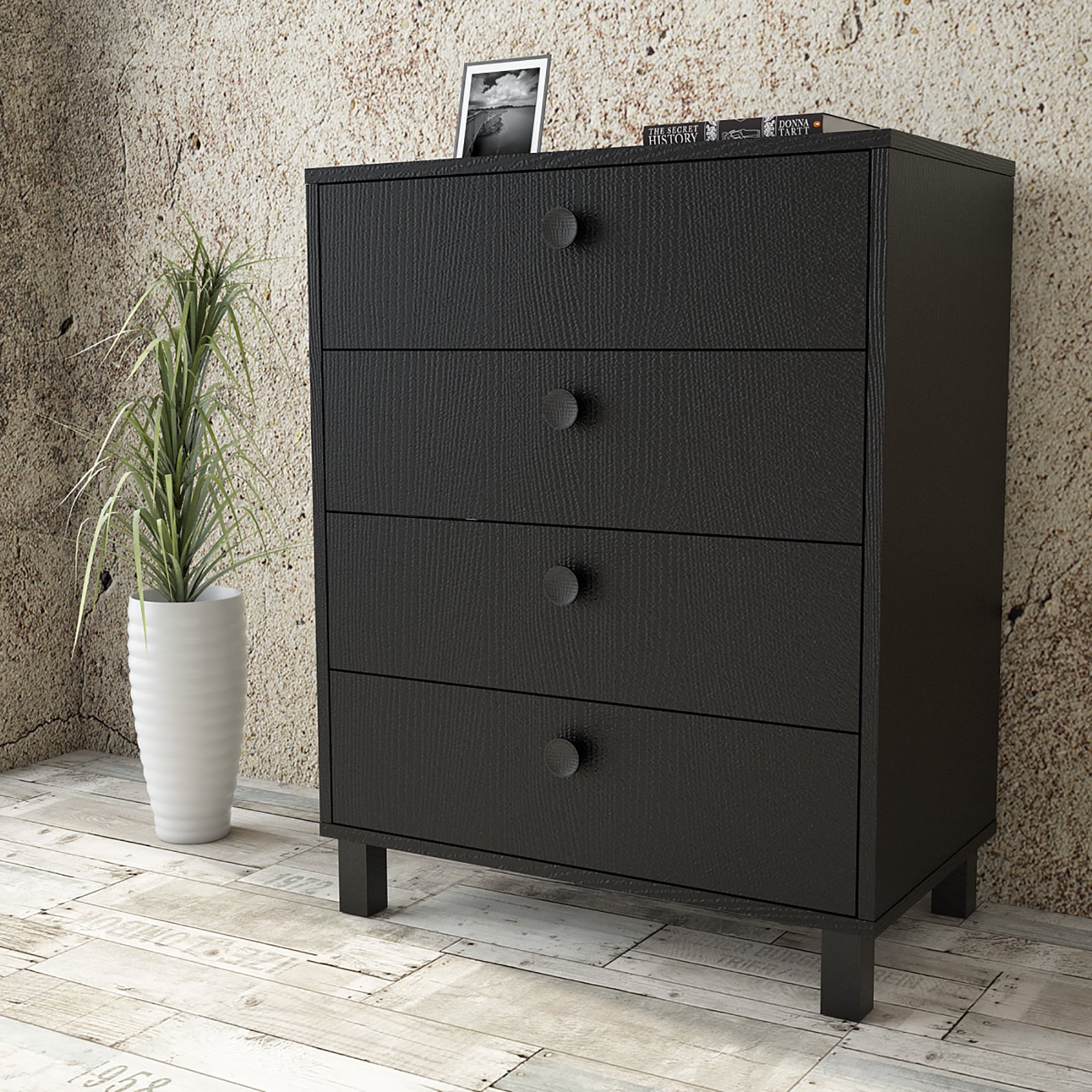 Vilamo-VL80 – שידת מגירות שחור