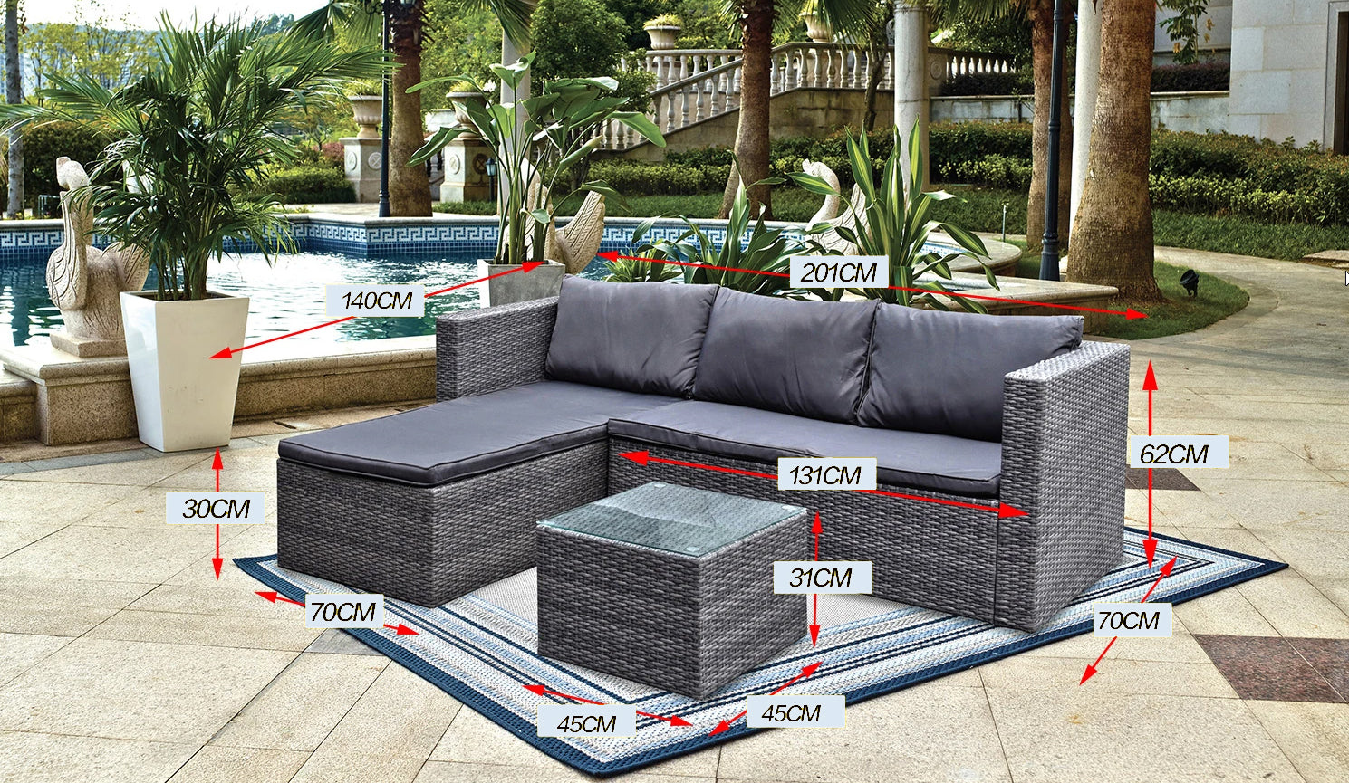 סט ריהוט גן - סיישל