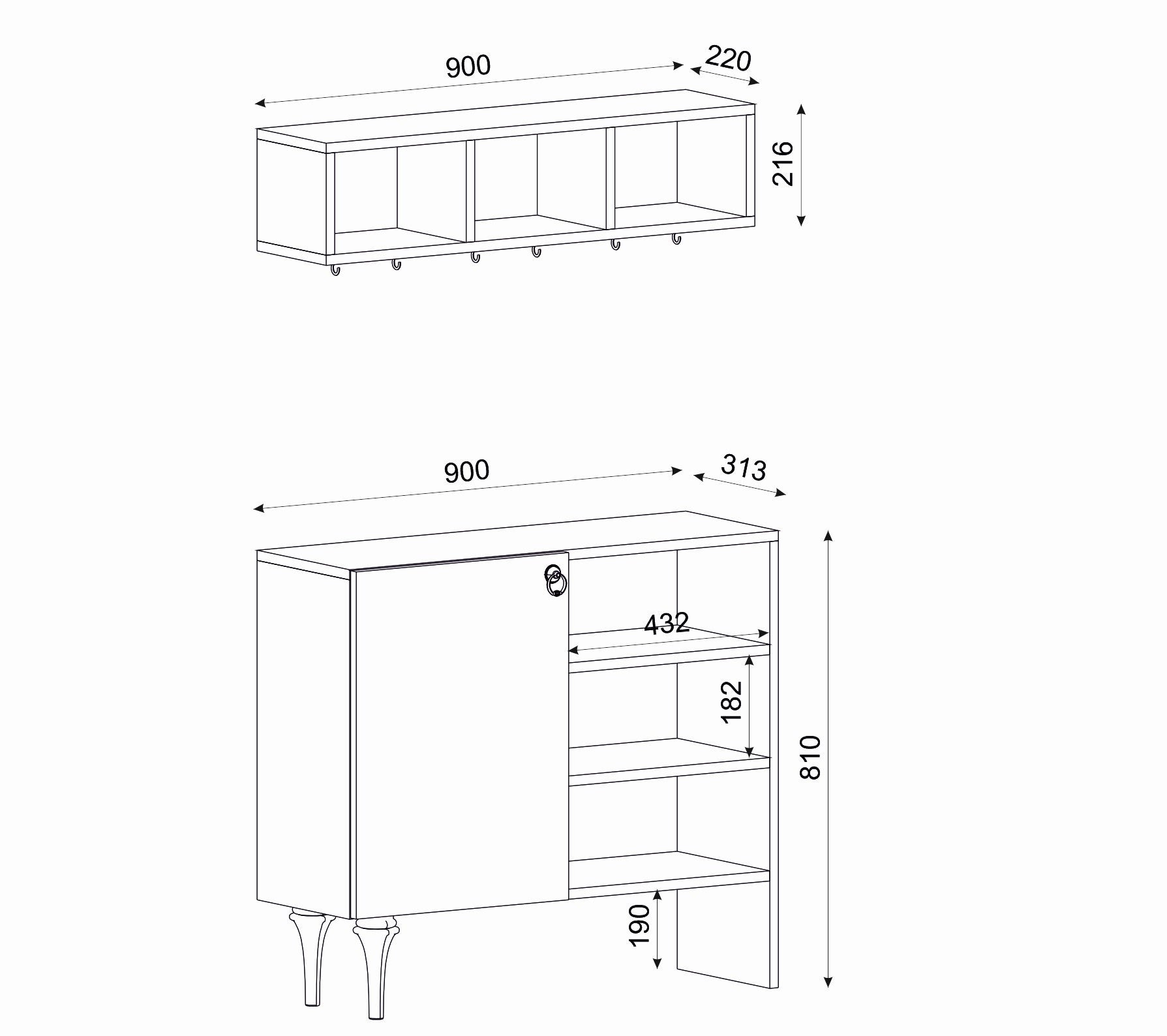 לוויטה DE7458 - ארונית מעוצבת רב תכליתית