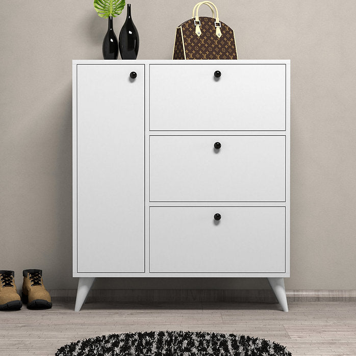 389MZA1301* - Bella 1800 - ארון נעליים מעוצב - צבע לבן