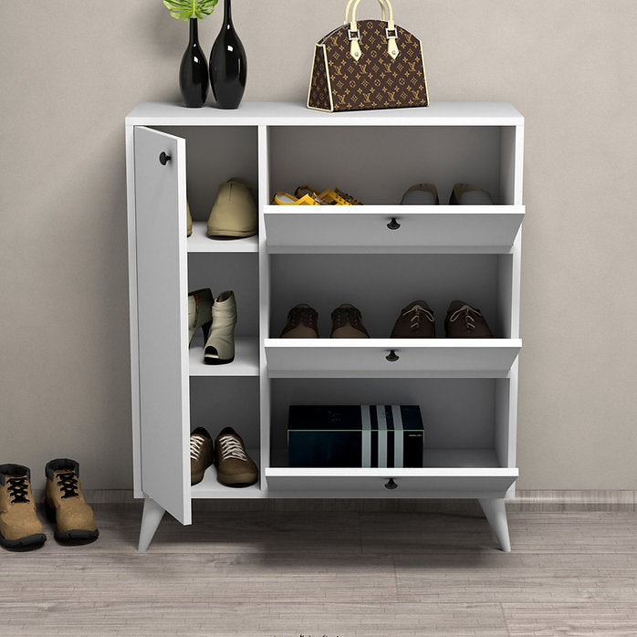 389MZA1301* - Bella 1800 - ארון נעליים מעוצב - צבע לבן