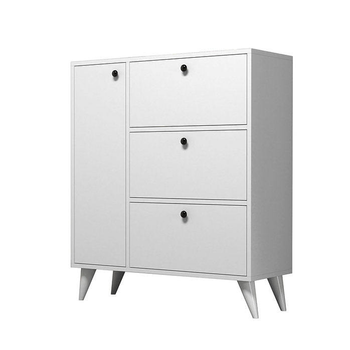 389MZA1301* - Bella 1800 - ארון נעליים מעוצב - צבע לבן