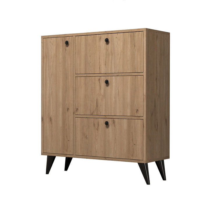 389MZA1302* - Bella 1802 - ארון נעליים מעוצב - צבע אלון