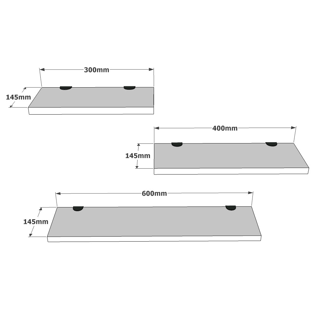 Lines  - אפור – שלישיית מדפים צפים