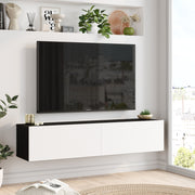 ARISTO -  גוף שחור דלתות לבן - מזנון טלוויזיה צף