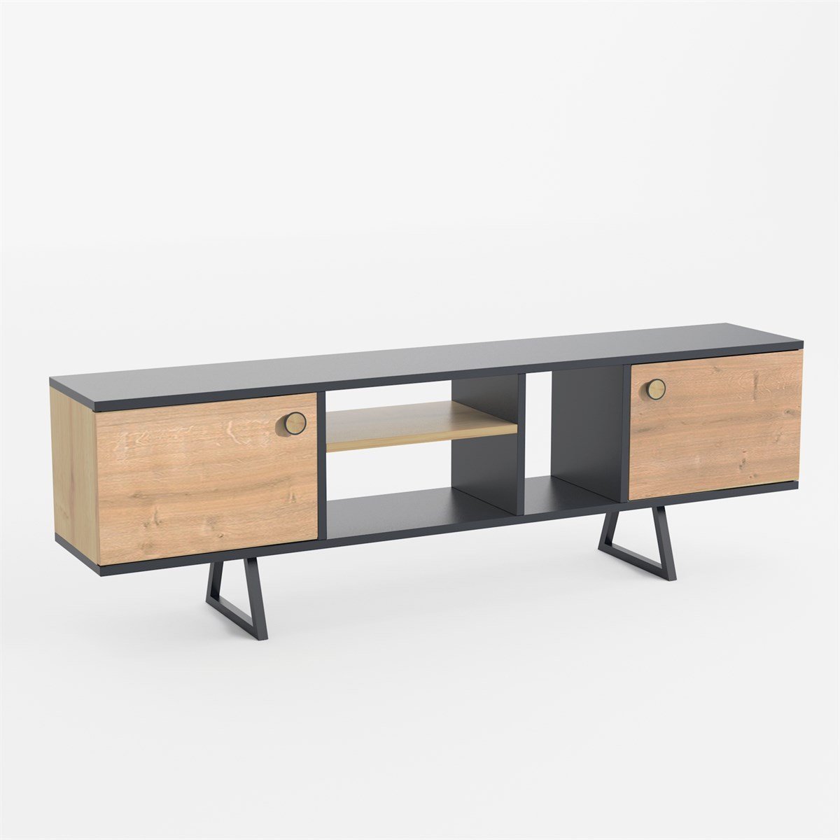 Sally -  מזנון מעוצב - פחם - אלון