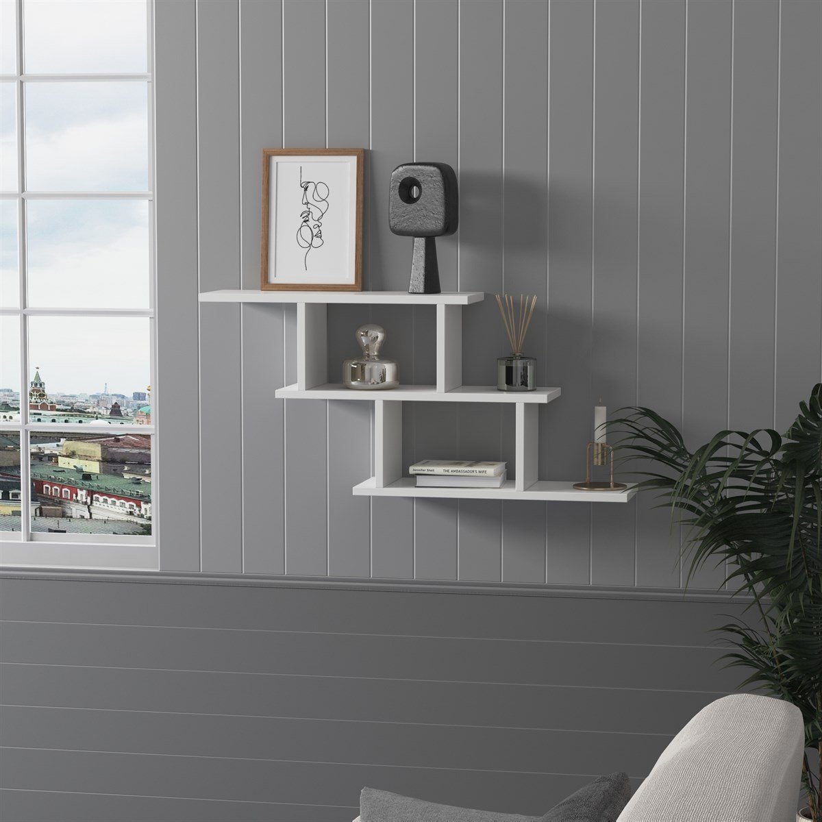 Funda מדף מעוצב - לבן