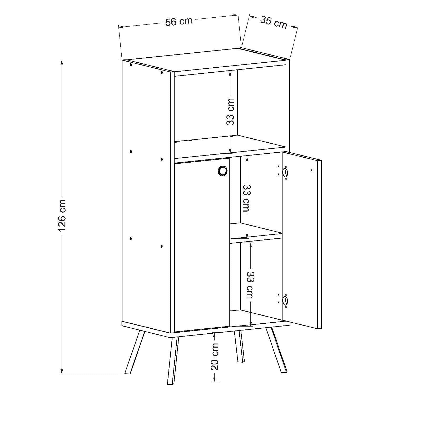 Rasha Office – ארונית אחסון רב תכליתית - פחם - אגוז