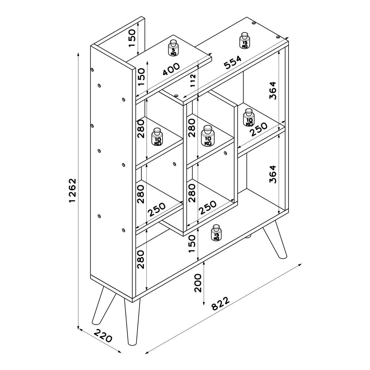 Sally New  לבן אלון -  ספרייה מעוצבת