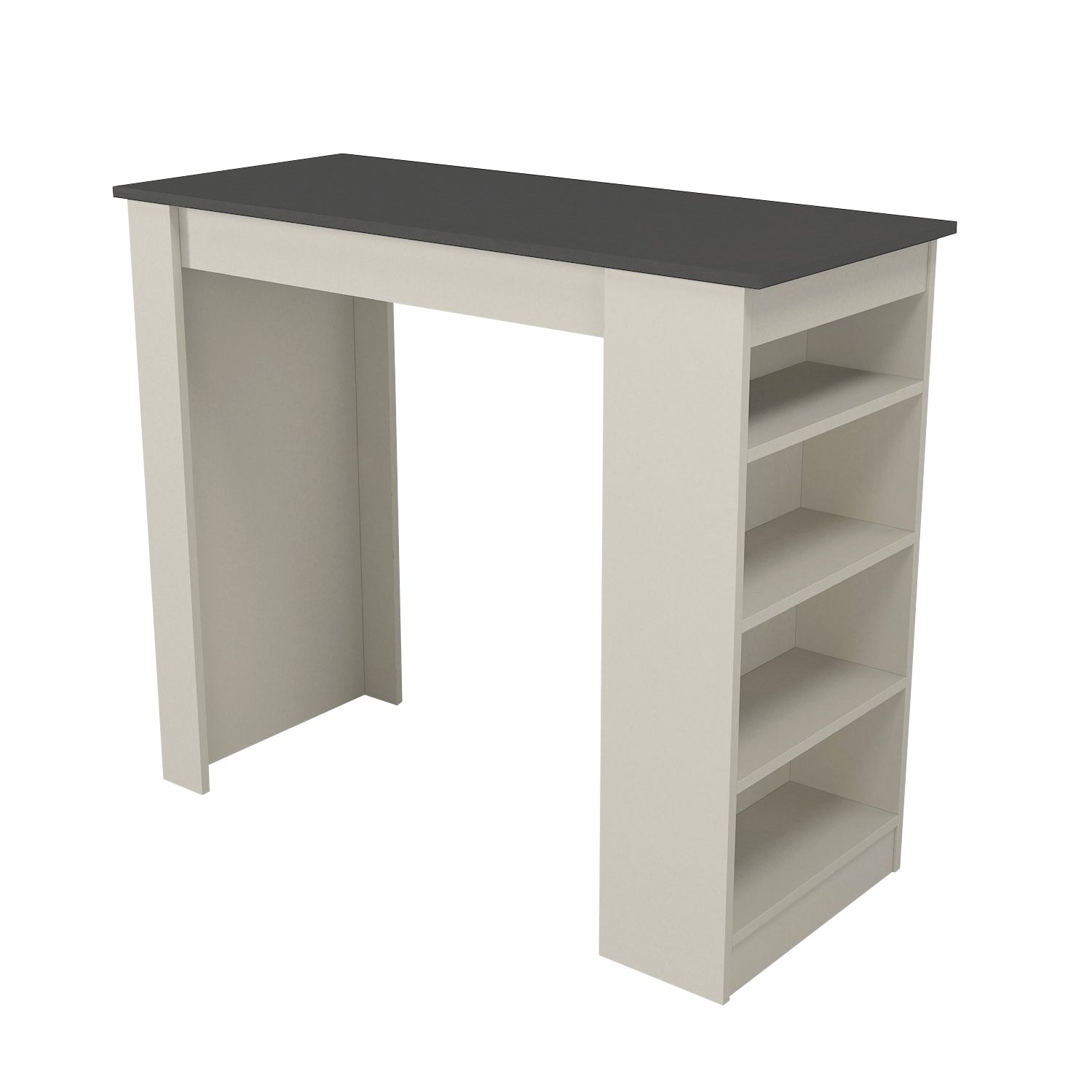 מונקו DE2163 - שולחן בר מעוצב - קרם אבן פלטה אפורה