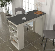 מונקו DE2163 - שולחן בר מעוצב - קרם אבן פלטה אפורה