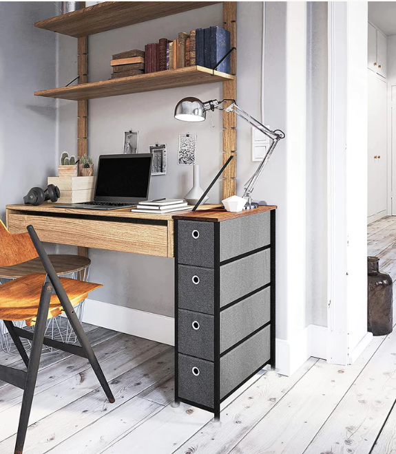 שידת מתכת עם 4 מגירות בד צרות דגם cr377 מסדרת Siena