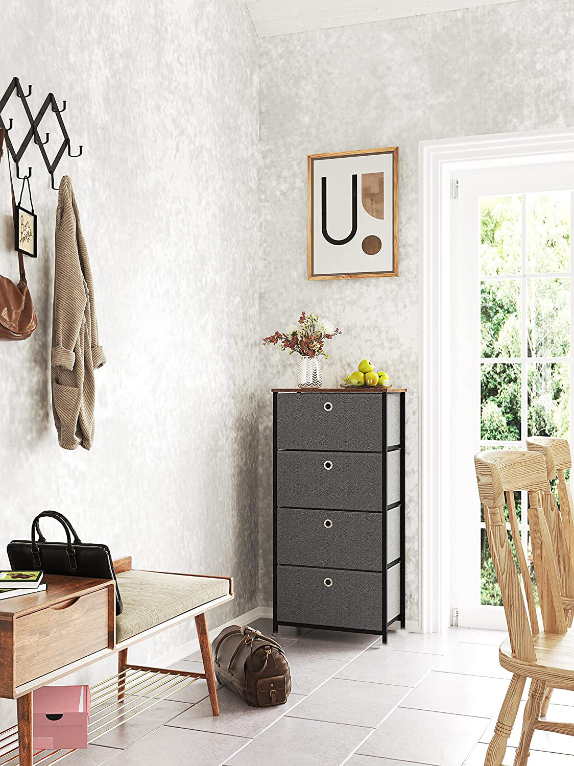 שידת מתכת עם 4 מגירות בד דגם cr378 מסדרת Siena