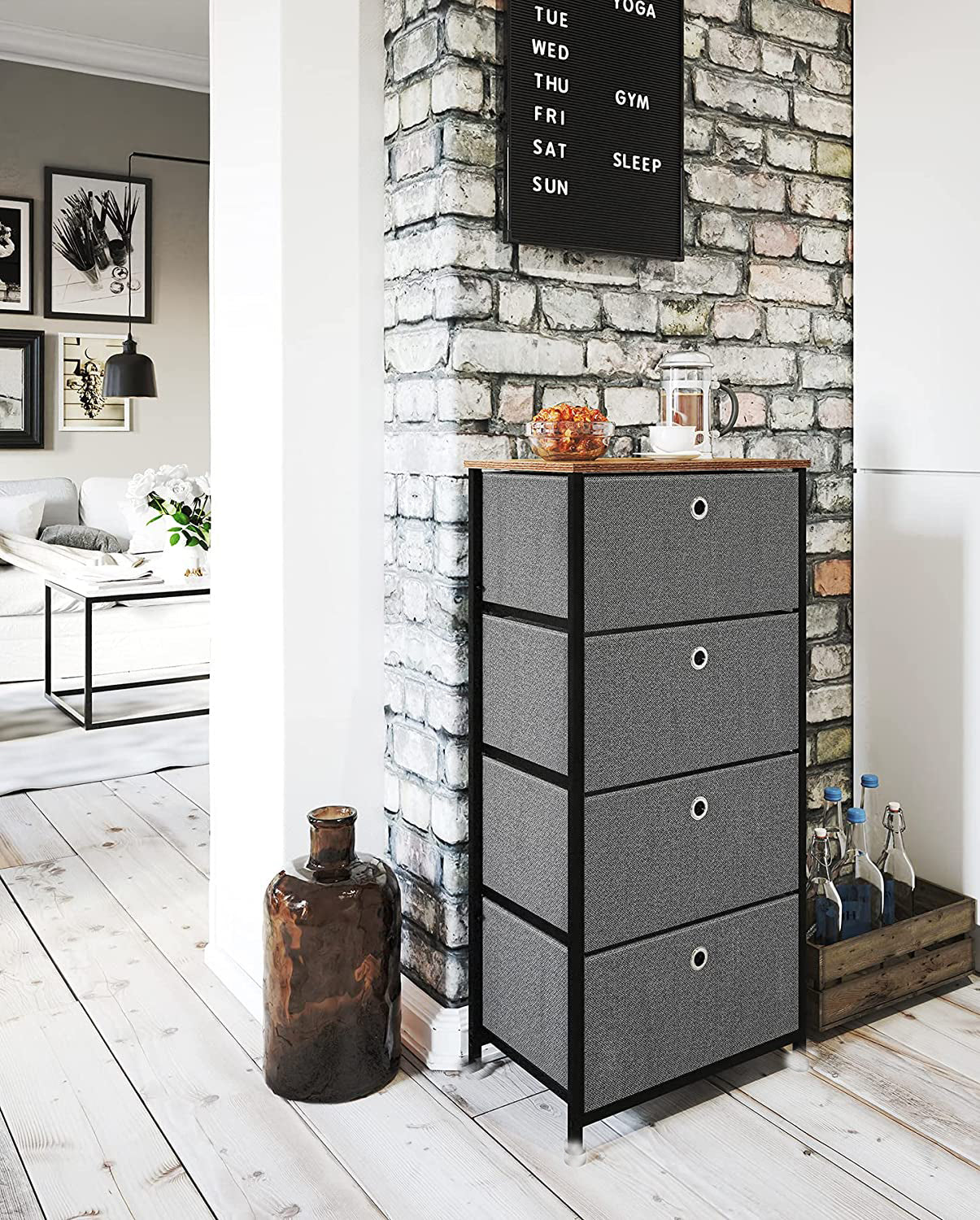 שידת מתכת עם 4 מגירות בד דגם cr378 מסדרת Siena