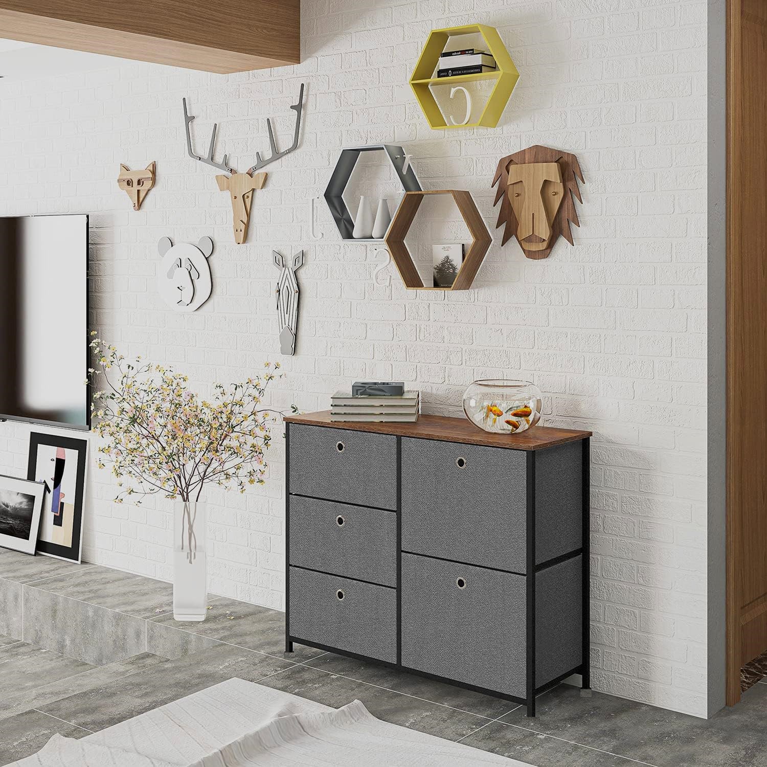 שידת מתכת עם 5 מגירות בד דגם cr375 מסדרת Siena