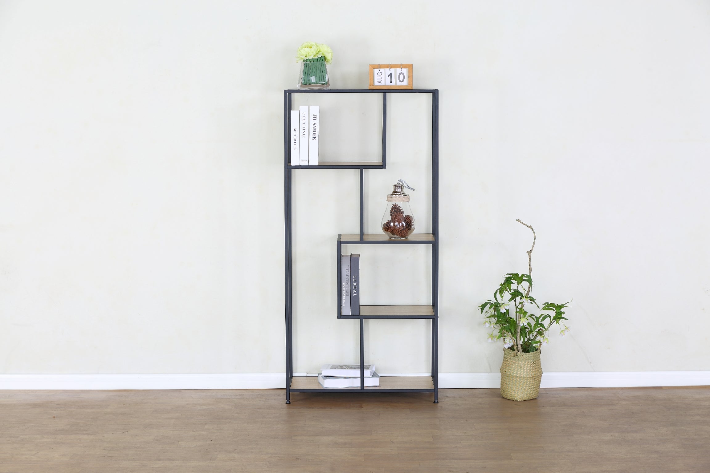 גלדיולוס אלון - שחור - 3143L - ספריה אסימטרית מעוצבת