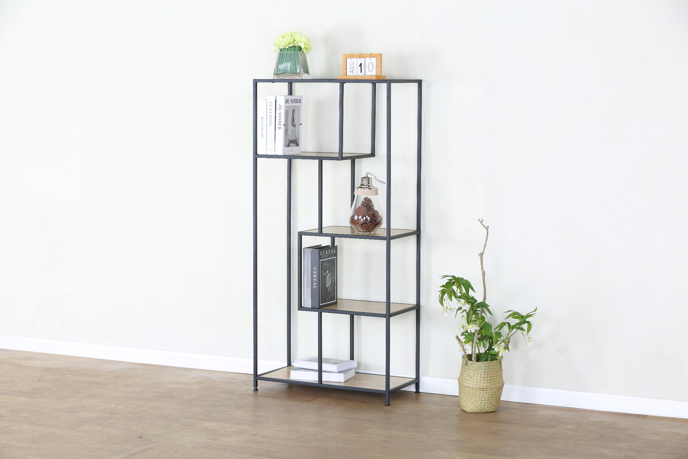 גלדיולוס אלון - שחור - 3143L - ספריה אסימטרית מעוצבת