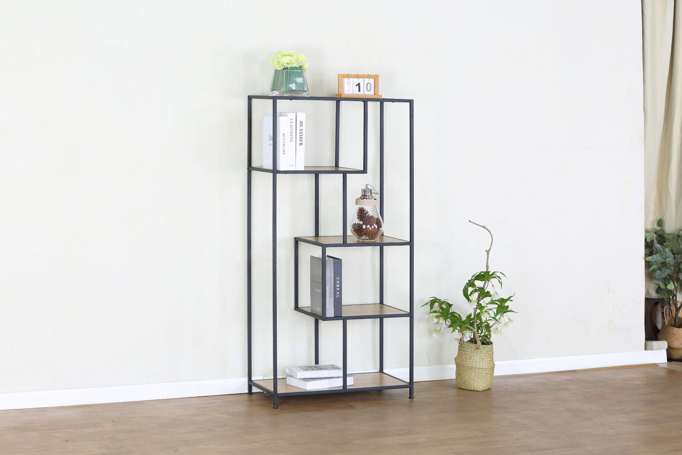 גלדיולוס אלון - שחור - 3143L - ספריה אסימטרית מעוצבת