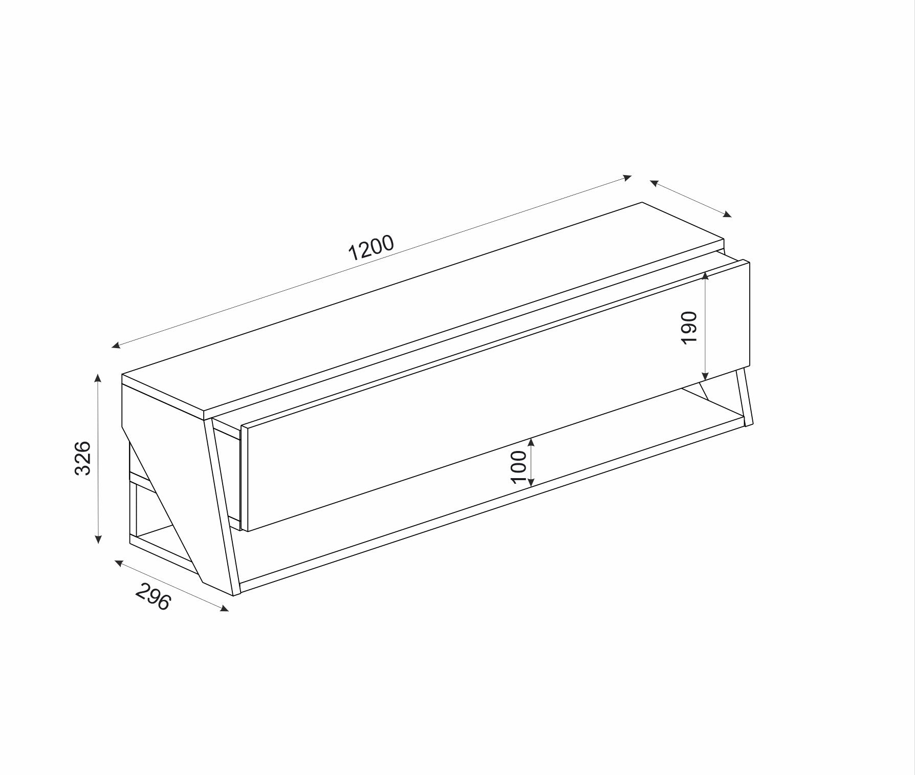 ליטוס DE2569 - שחור - מזנון טלוויזיה צף