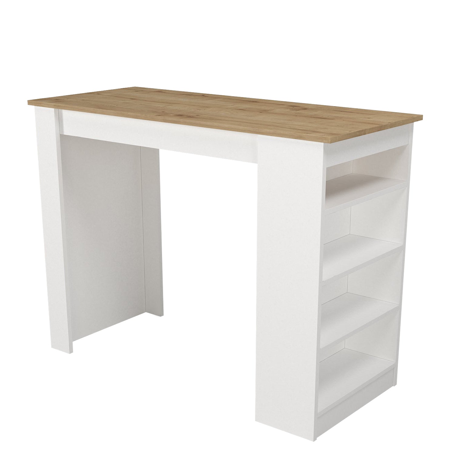 מונקו DE2163 - שולחן בר מעוצב - לבן פלטה אלון