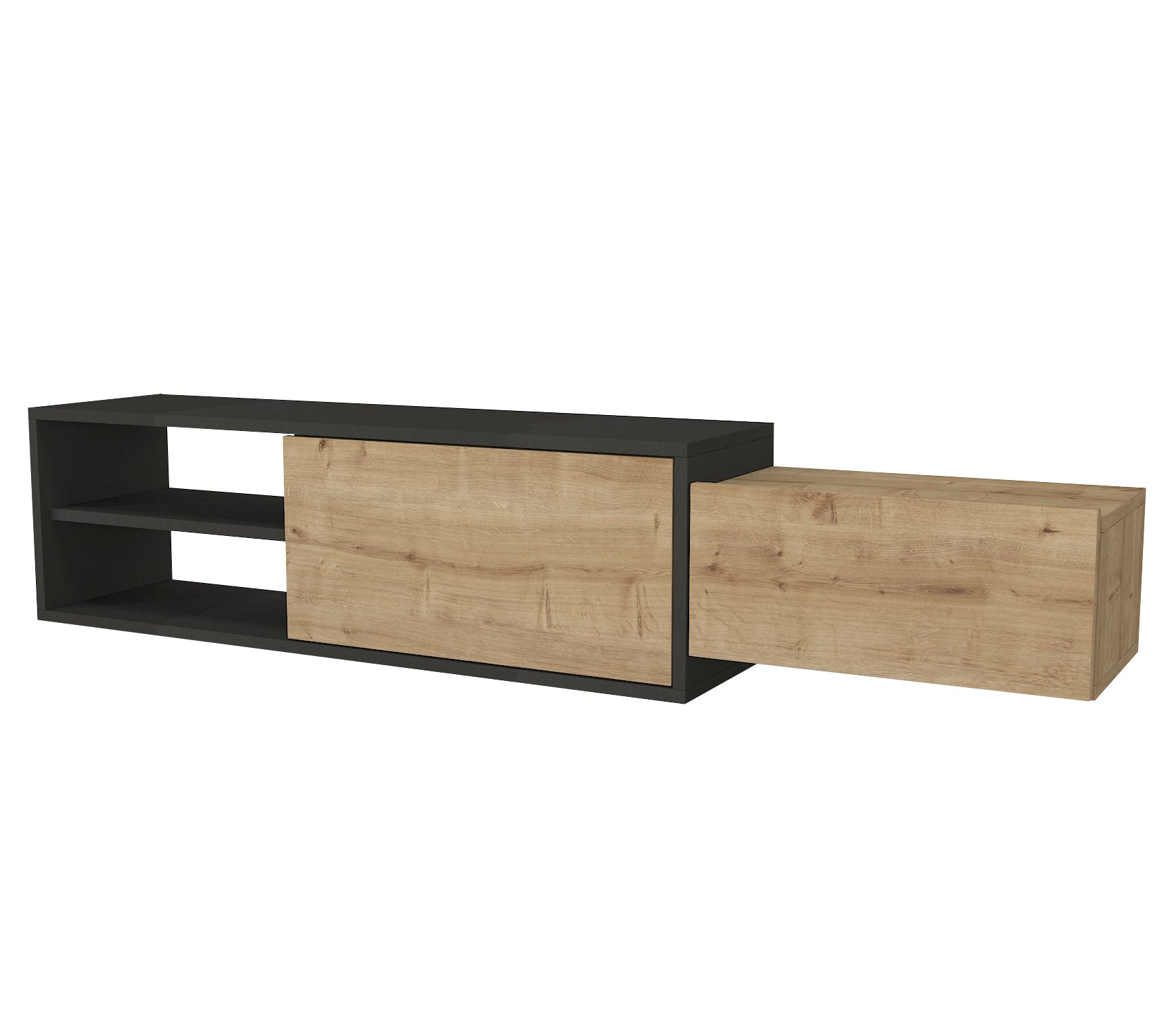 דיון DE2521 פחם - אלון - מזנון טלוויזיה מעוצב צף