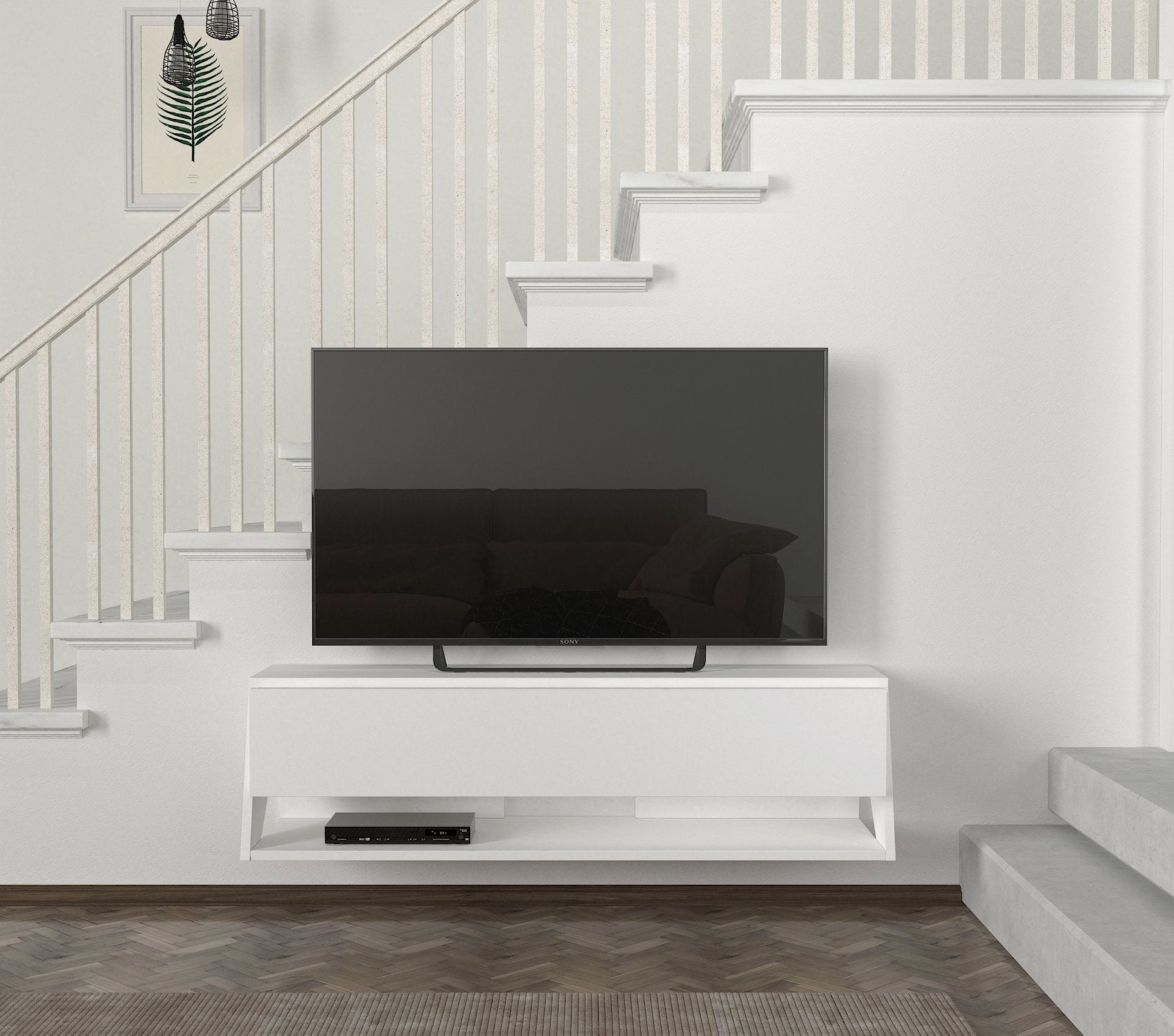 ליטוס DE2569 - לבן - מזנון טלוויזיה צף