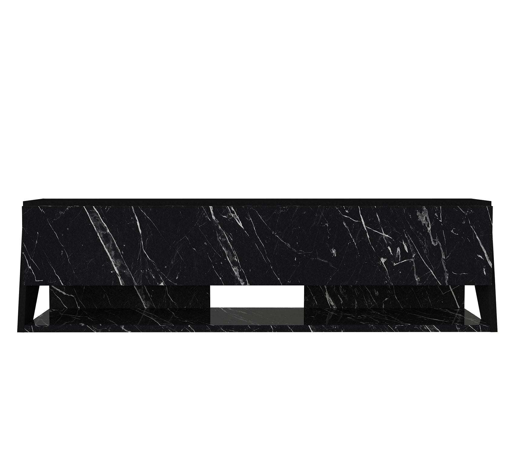 ליטוס DE2569 - שחור דמוי שיש - מזנון טלוויזיה צף