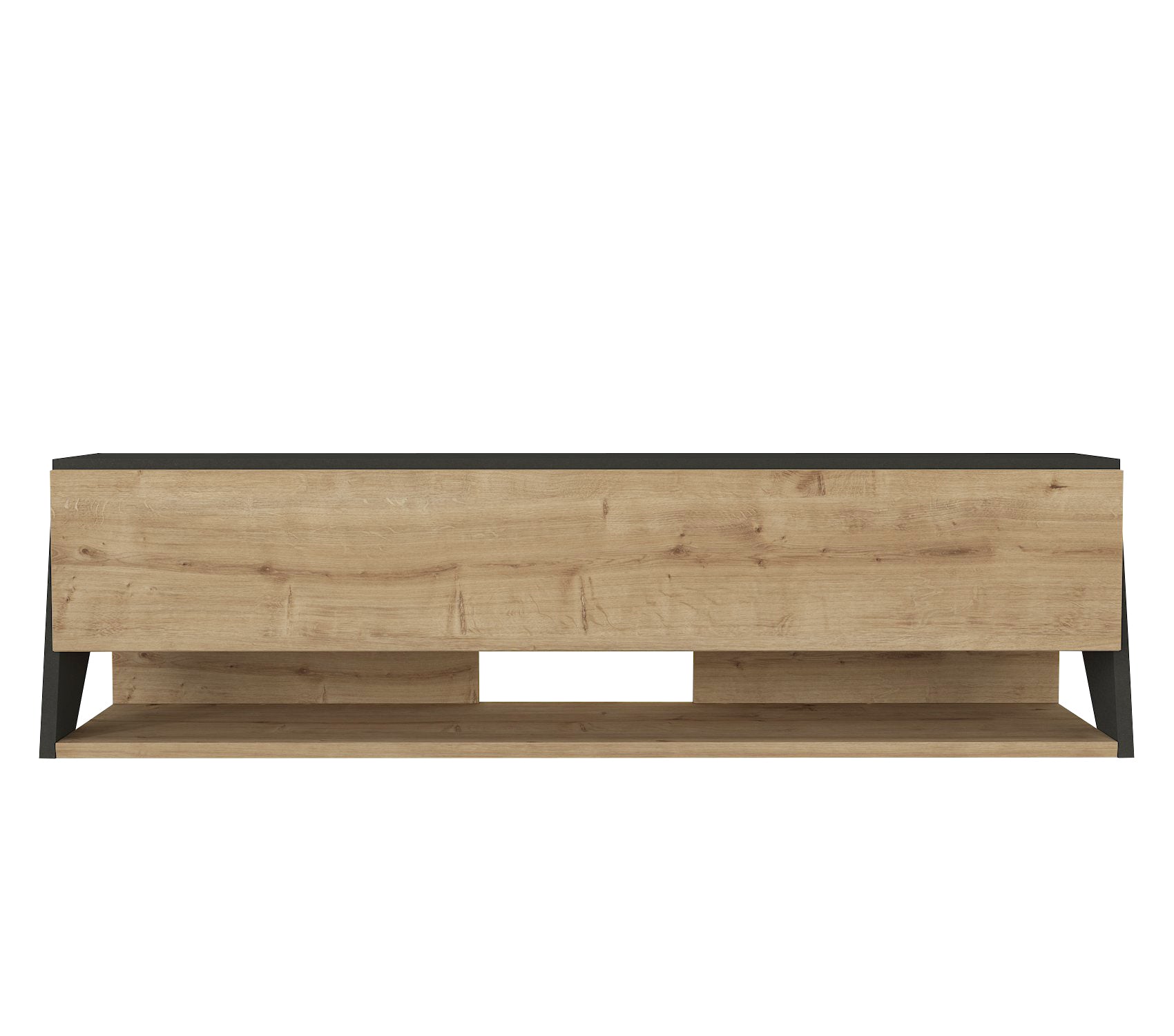 ליטוס DE2569 - אפור פחם משולב חום אלון - מזנון טלוויזיה צף