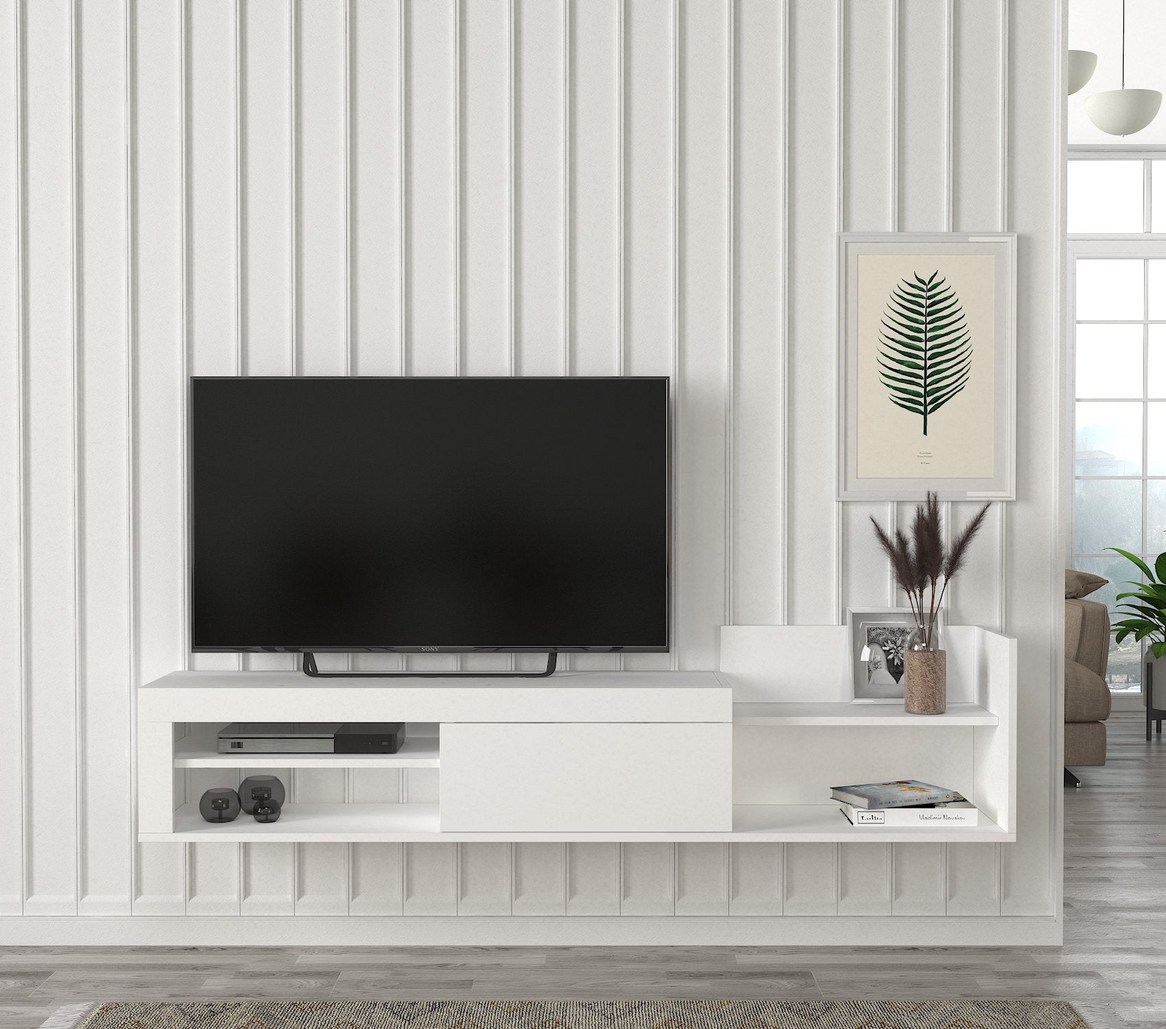 טרלה DE3951 - לבן - מזנון טלוויזיה צף