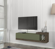 וולייר DE2613 - ירוק זית בשילוב אגוז  כהה-  מזנון טלוויזיה צף