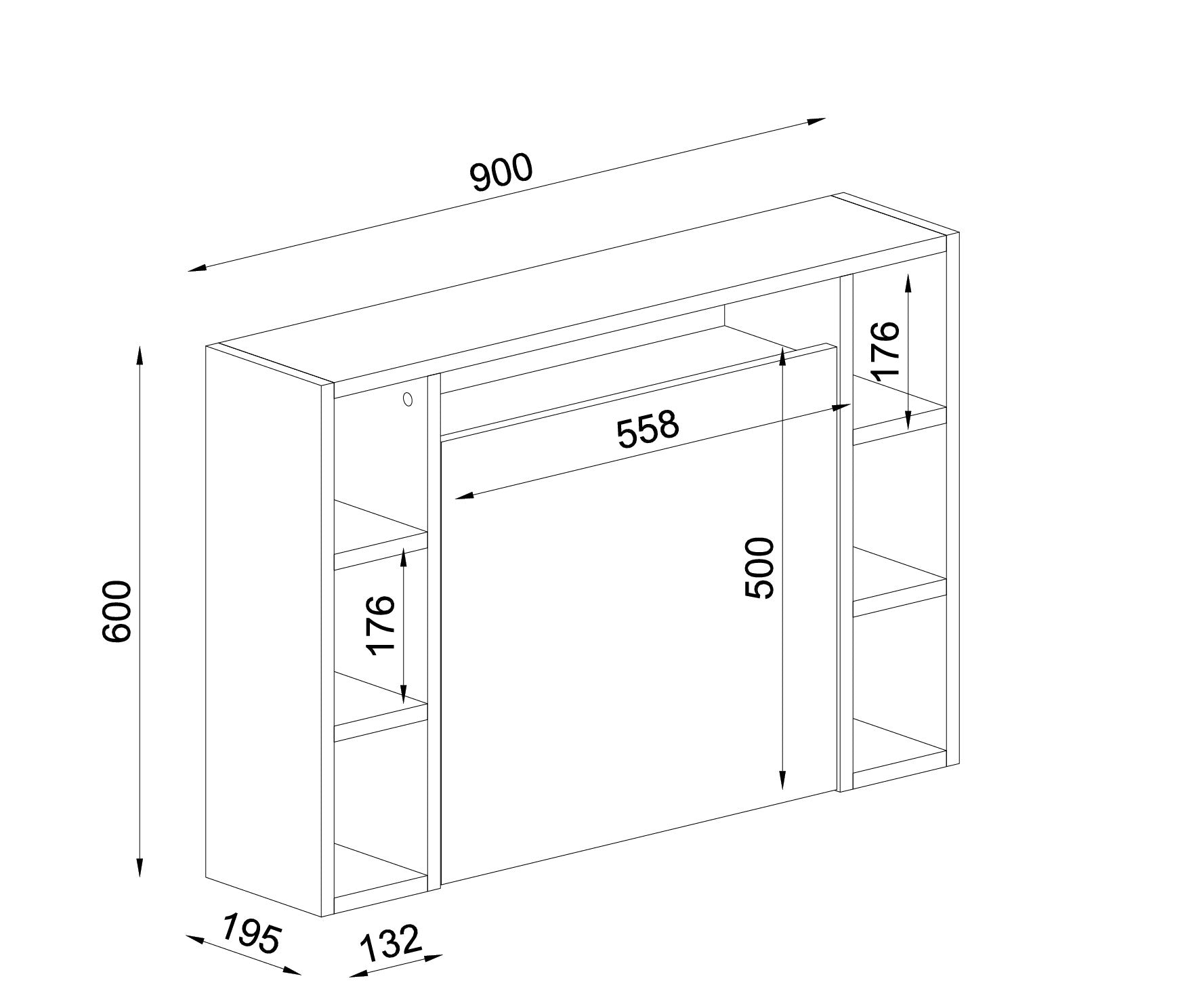 איסטה DE5300 - אגוז-לבן - עמדת עבודה נפתחת