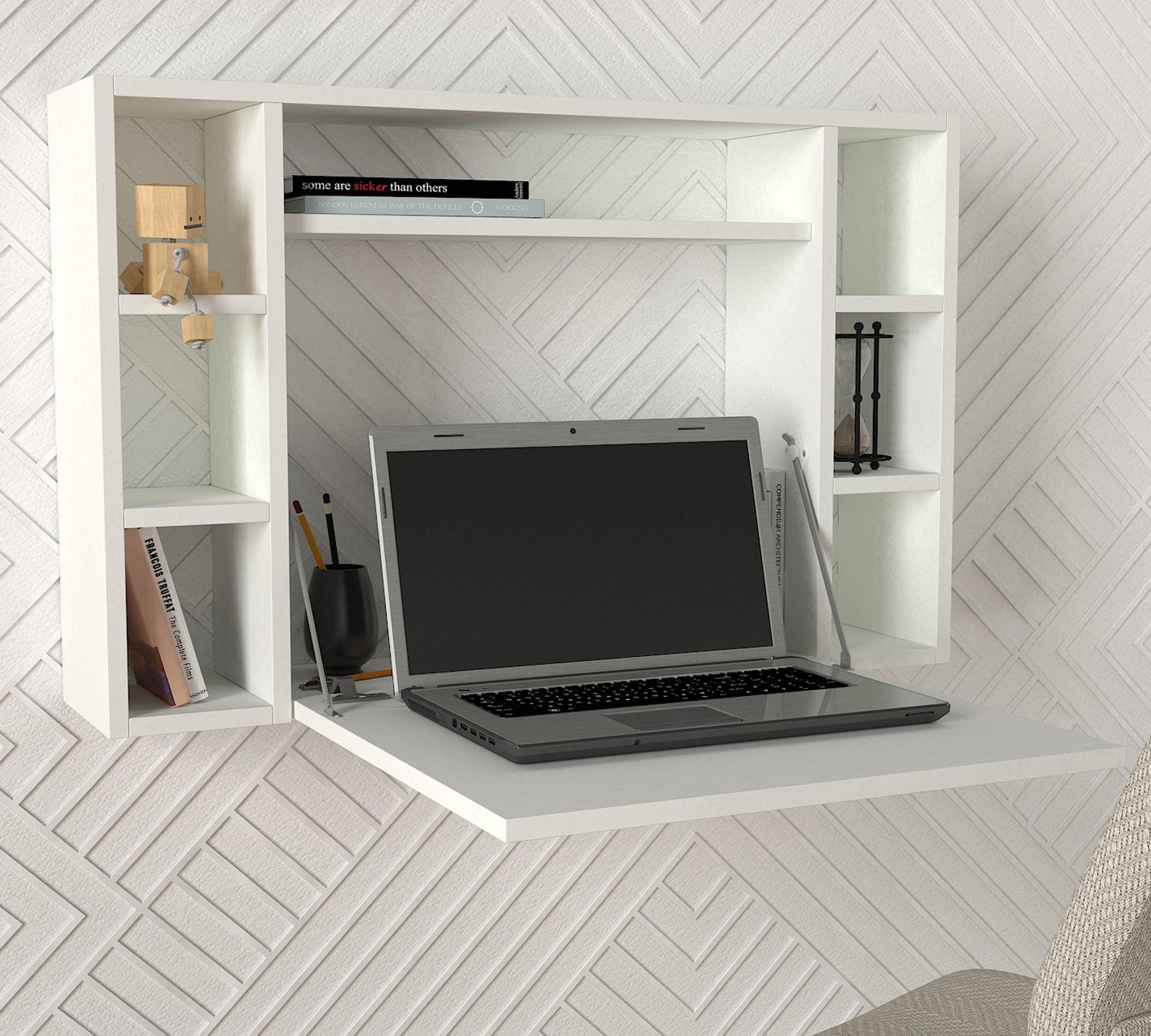 איסטה DE5300 - אגוז-לבן - עמדת עבודה נפתחת