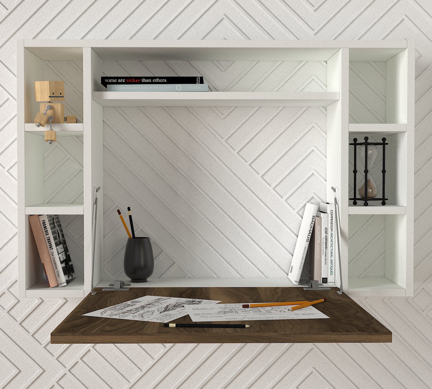 איסטה DE5300 - אגוז-לבן - עמדת עבודה נפתחת