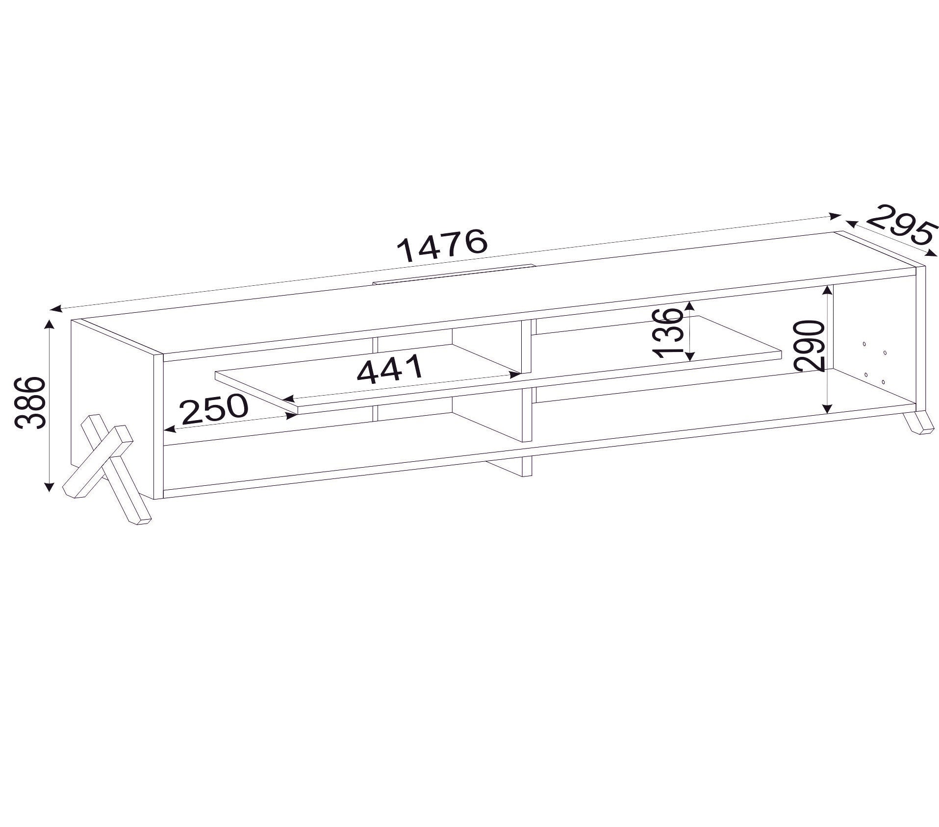 DE6093-אוליבר טי-וי- מזנון כחול ים