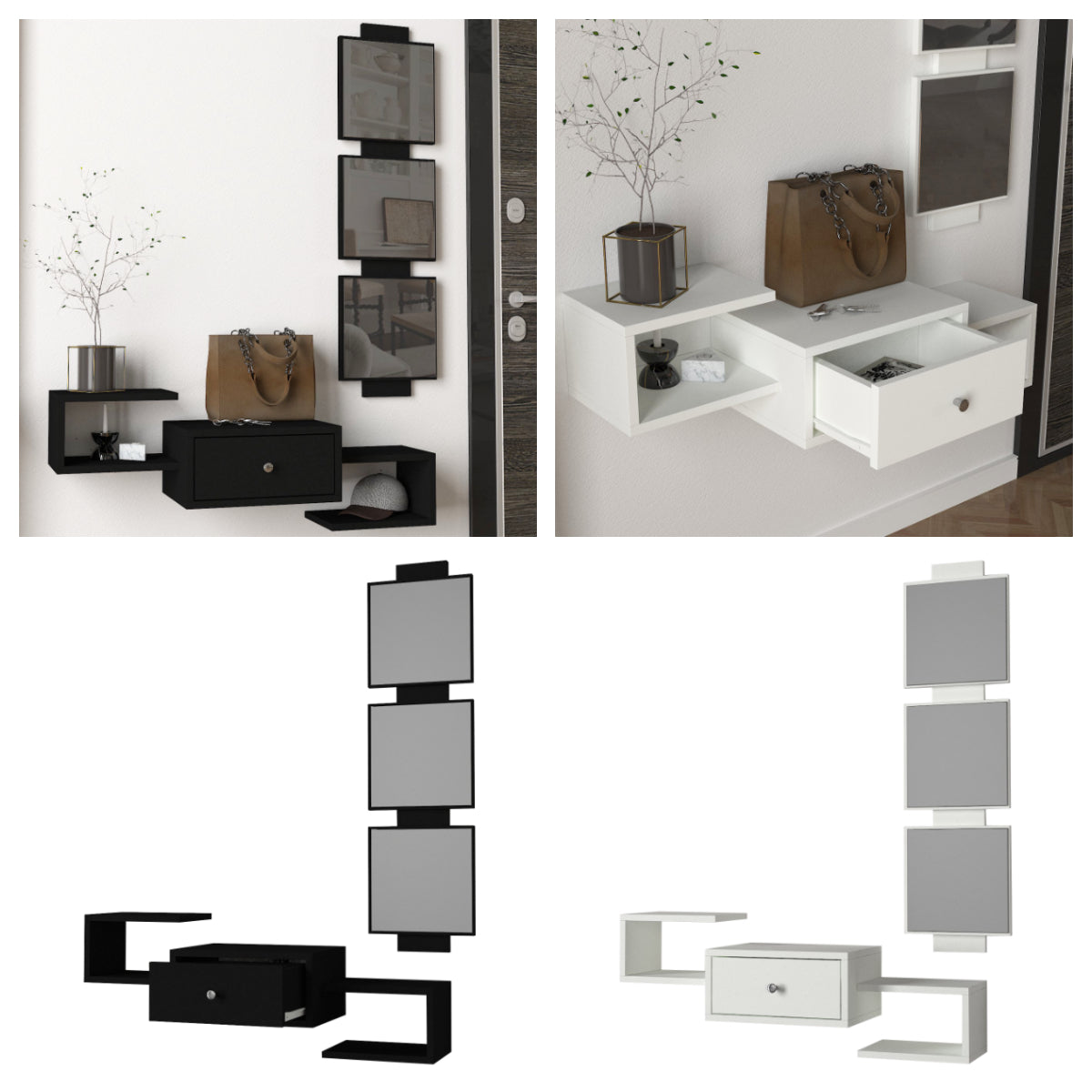 באקי DE-6154 לבן - שידת איפור עם מראה