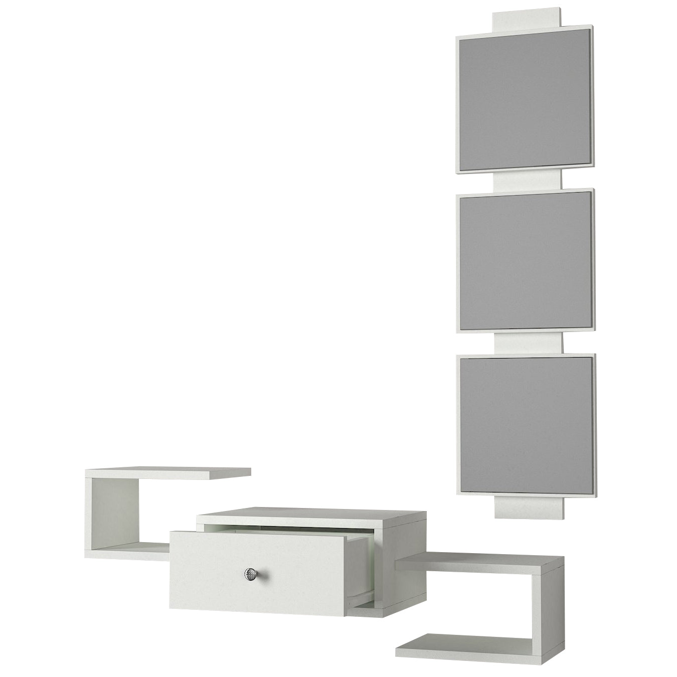 באקי DE-6154 לבן - שידת איפור עם מראה