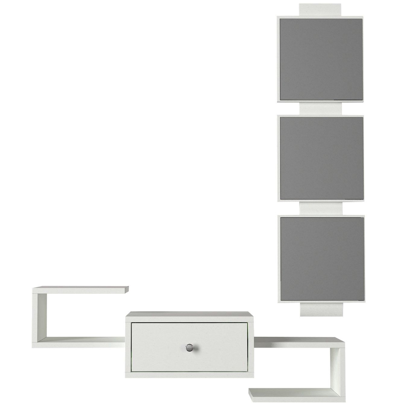 באקי DE-6154 לבן - שידת איפור עם מראה