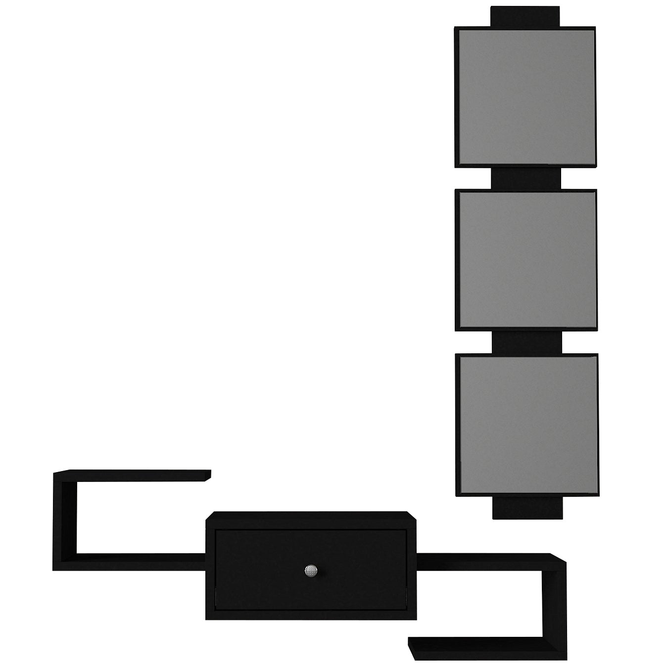 באקי DE-6154 שחור - שידת איפור עם מראה