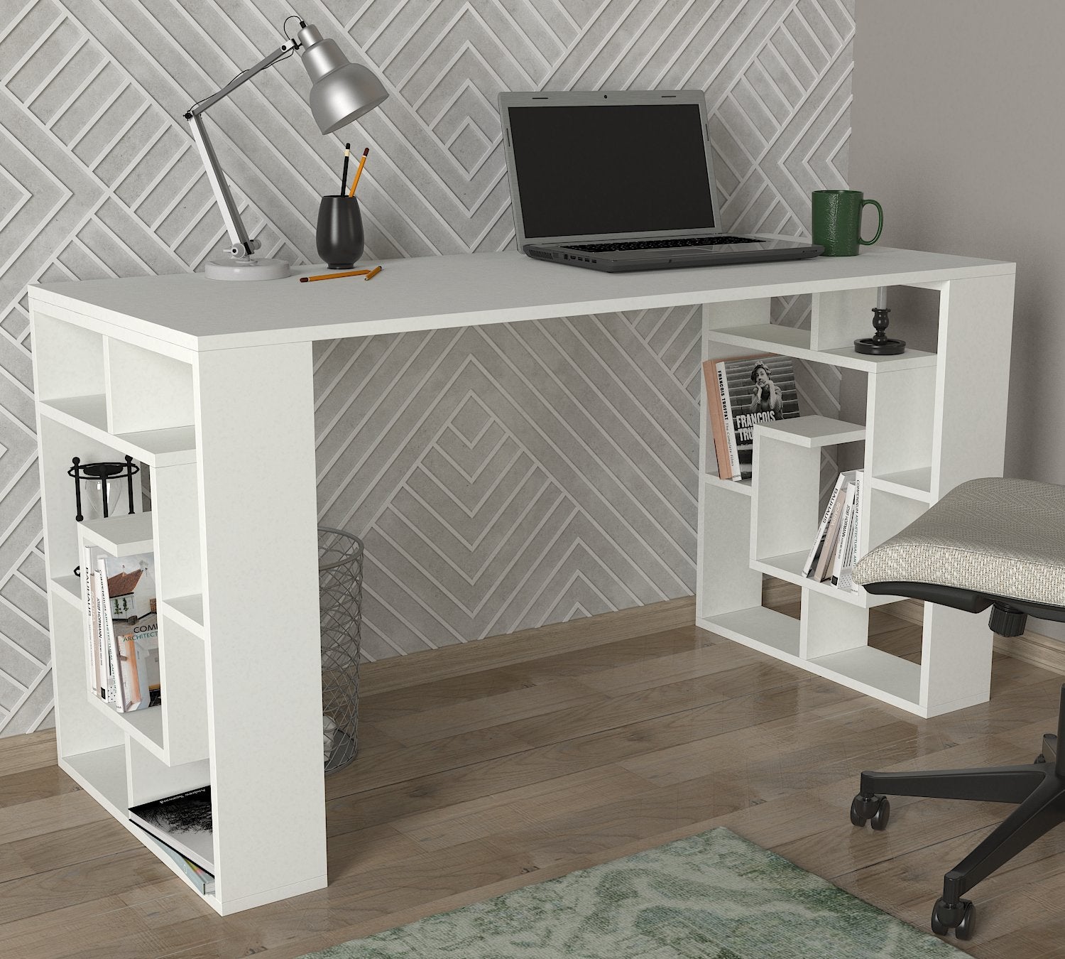 ליין 5682DE –לבן - עמדת עבודה מעוצבת